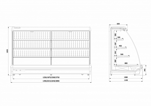 Горка гастрономическая Enteco master НЕМИГА П 125 ВС пристенная Горка гастрономическая Enteco master НЕМИГА П 125 ВС пристенная