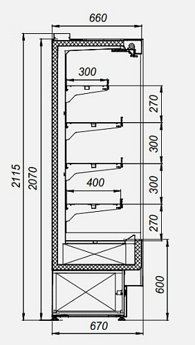 Пристенная витрина МХМ Флоренция ВХСп-1,6 Cube Пристенная витрина МХМ Флоренция ВХСп-1,6 Cube