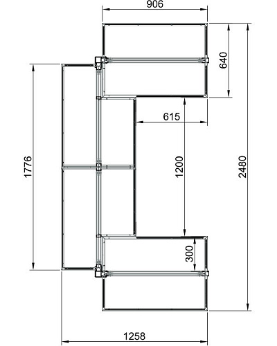 Модуль островной Евромаркет СВ0043 высокий, 4-х секционный Модуль островной Евромаркет СВ0043 высокий, 4-х секционный