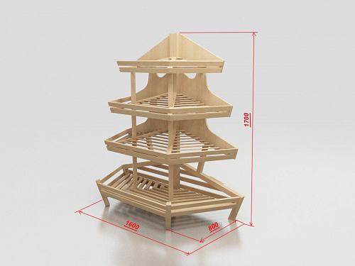 Стеллаж торцевой хлебный Евромаркет Б009 трапециевидный EM-02.209.000 СБ Стеллаж торцевой хлебный Евромаркет Б009 трапециевидный EM-02.209.000 СБ