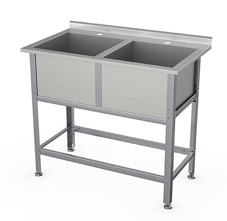 Ванна моечная двухсекционная Атеси Бюджет ВСМ-Б-2.600-02 (ВМ-2/600) с бортом Ванна моечная двухсекционная Атеси Бюджет ВСМ-Б-2.600-02 (ВМ-2/600) с бортом