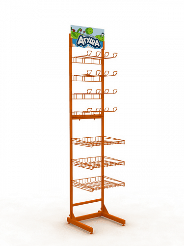 Торговая стойка Евромаркет РС00123 с крючками Торговая стойка Евромаркет РС00123 с крючками