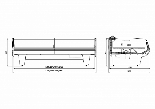 Холодильная витрина Enteco master НЕМИГА LUX 375 ВСн Self универсальная Холодильная витрина Enteco master НЕМИГА LUX 375 ВСн Self универсальная