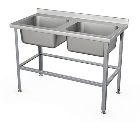 Ванна моечная цельнотянутая двухсекционная Атеси Стандарт ВСМЦ-С-2.500.400-1-02 (ВСМЦ-2/1200) Ванна моечная цельнотянутая двухсекционная Атеси Стандарт ВСМЦ-С-2.500.400-1-02 (ВСМЦ-2/1200)