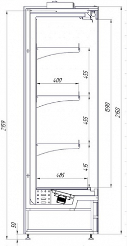 Холодильная горка СНЕЖ GARDA 1875x710x2150 встроенный холод Холодильная горка СНЕЖ GARDA 1875x710x2150 встроенный холод