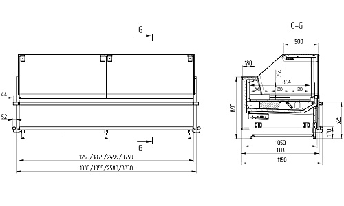 Холодильная витрина Enteco master Луара 250 ВСн Self универсальная с подъемными стеклами Холодильная витрина Enteco master Луара 250 ВСн Self универсальная с подъемными стеклами