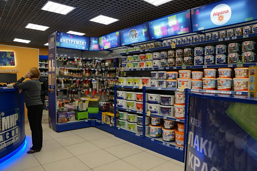 Стеллаж пристенный с рекламным фризом Евромаркет ПС005 Стеллаж пристенный с рекламным фризом Евромаркет ПС005