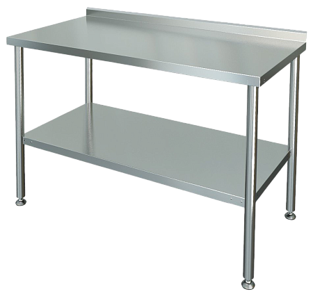 Стол разделочно-производственный профессиональный МХМ для общепита, полка сплошная Стол разделочно-производственный профессиональный МХМ для общепита, полка сплошная