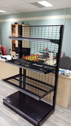 Пристенный стеллаж Евромаркет СС0047 сетчатый Пристенный стеллаж Евромаркет СС0047 сетчатый