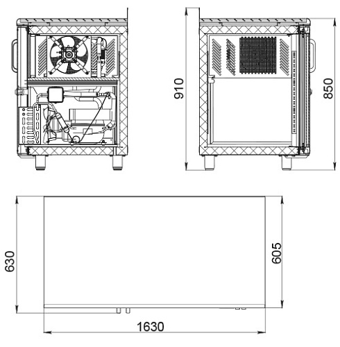 Стол холодильный Polair TD3-G Стол холодильный Polair TD3-G