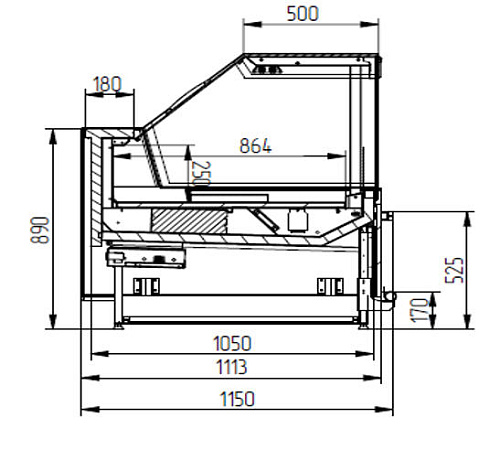 Холодильная витрина Enteco master Луара 250 ВС среднетемпературная с подъемными стеклами Холодильная витрина Enteco master Луара 250 ВС среднетемпературная с подъемными стеклами