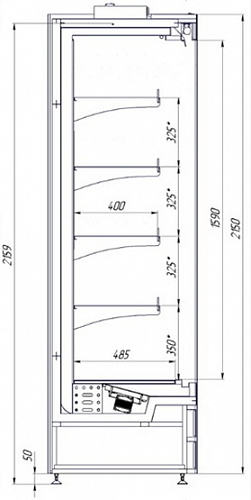 Холодильная горка Bonvini GARDA 2500x710x2150 встроенный холод Холодильная горка Bonvini GARDA 2500x710x2150 встроенный холод