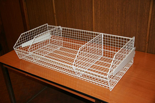 Пристенный стеллаж Евромаркет ПС00112 с сетчатыми корзинами без фриза Пристенный стеллаж Евромаркет ПС00112 с сетчатыми корзинами без фриза