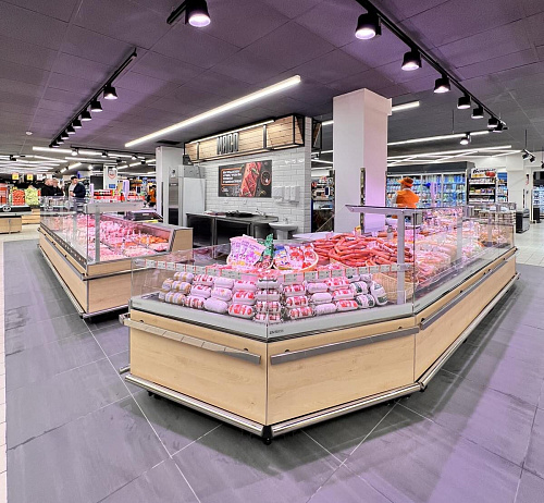 Холодильная витрина Enteco master Луара 125 ВСн Self универсальная с подъемными стеклами Холодильная витрина Enteco master Луара 125 ВСн Self универсальная с подъемными стеклами