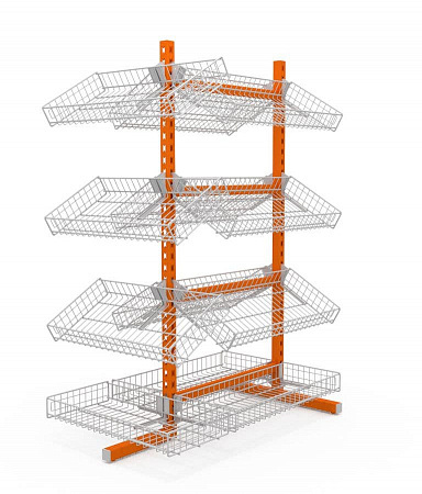 Стойка трехсторонняя Евромаркет ПО00158 на 12 корзин Стойка трехсторонняя Евромаркет ПО00158 на 12 корзин