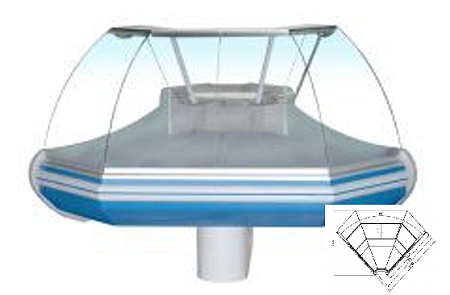 Холодильная витрина Enteco master НЕМИГА STANDART УВ 90 ВС угловая, основание на опорах, встроенный агрегат Холодильная витрина Enteco master НЕМИГА STANDART УВ 90 ВС угловая, основание на опорах, встроенный агрегат