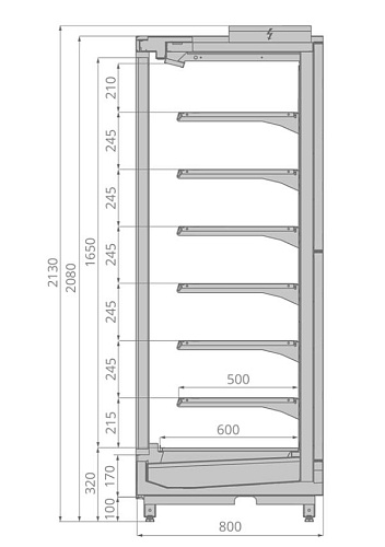 Холодильная витрина Brandford Tesey ESC Slim 125 пристенная Холодильная витрина Brandford Tesey ESC Slim 125 пристенная