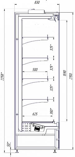 Холодильная горка Bonvini GARDA 1875x830x2150 встроенный холод Холодильная горка Bonvini GARDA 1875x830x2150 встроенный холод