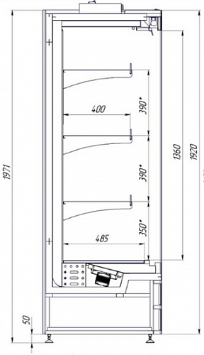 Холодильная горка СНЕЖ GARDA 1875x710x1920 встроенный холод Холодильная горка СНЕЖ GARDA 1875x710x1920 встроенный холод