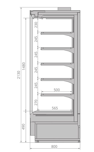 Холодильная витрина Brandford Tesey Plug-In 190 пристенная Холодильная витрина Brandford Tesey Plug-In 190 пристенная