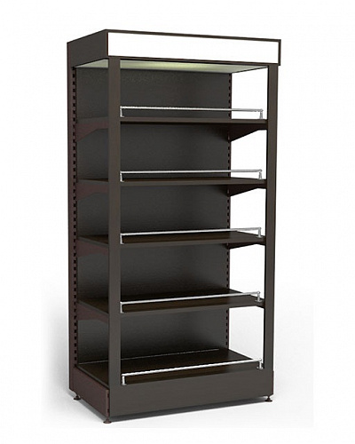 Пристенный винный стеллаж Евромаркет СА0093 с фризом и полками из ЛДСП Пристенный винный стеллаж Евромаркет СА0093 с фризом и полками из ЛДСП