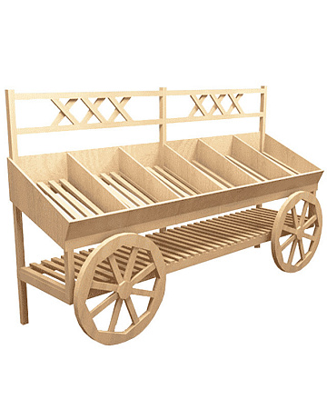 Стеллаж овощной Евромаркет Ф014 в виде телеги EM-02.114.000 СБ Стеллаж овощной Евромаркет Ф014 в виде телеги EM-02.114.000 СБ