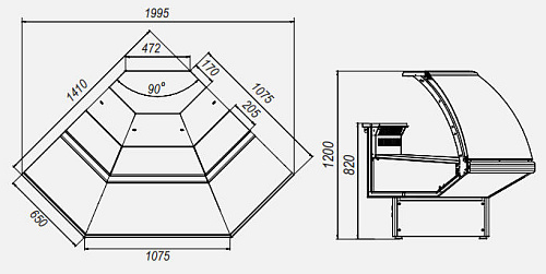 Холодильная витрина МХМ Парабель ВХСн-УН Холодильная витрина МХМ Парабель ВХСн-УН