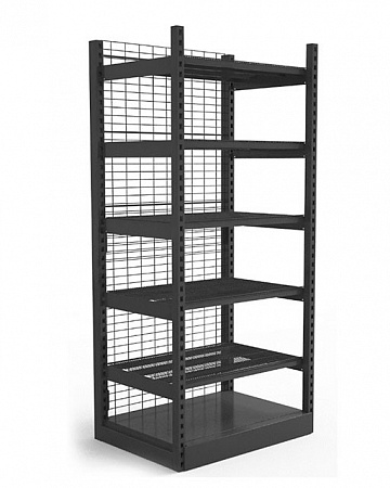 Пристенный стеллаж Евромаркет СС0052 сетчатый, с передней стойкой Пристенный стеллаж Евромаркет СС0052 сетчатый, с передней стойкой