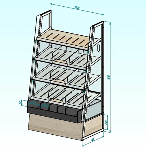 Хлебный стеллаж Евромаркет Delonge 1000 ХС0002 Хлебный стеллаж Евромаркет Delonge 1000 ХС0002