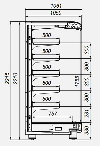 Пристенная витрина МХМ Варшава 220/105 ВХСп-2,5 Пристенная витрина МХМ Варшава 220/105 ВХСп-2,5