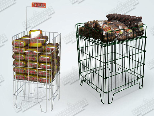 Корзина для распродаж разборная Юнитрейд 420х420 мм с регулируемым дном краска Корзина для распродаж разборная Юнитрейд 420х420 мм с регулируемым дном краска