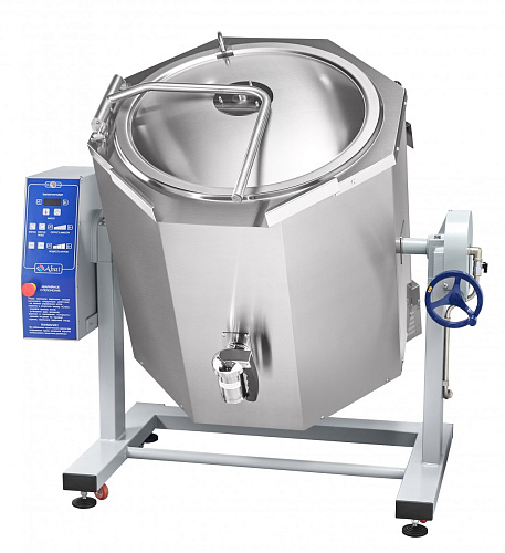 Котел пищеварочный электрический Abat КПЭМ-160-ОМР-ВК с функциями перемешивания и ручного опрокидывания Котел пищеварочный электрический Abat КПЭМ-160-ОМР-ВК с функциями перемешивания и ручного опрокидывания