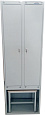 Металлический гардеробный шкаф ШМ-22 (800) с выдвижной скамьей Астра-Лабс Бел