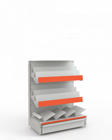 Пристенный стеллаж Евромаркет ПС00107 для журналов Пристенный стеллаж Евромаркет ПС00107 для журналов