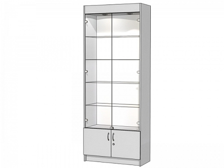 Витрина с накопителем и подсветкой двумя точечными светильниками Витрина Плюс Д12ВО-900х400х2300 Витрина с накопителем и подсветкой двумя точечными светильниками Витрина Плюс Д12ВО-900х400х2300