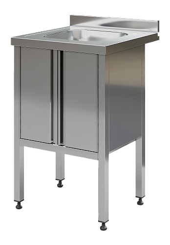 Стол МХМ из нержавеющей стали с цельнотянутой мойкой закрытый с бортом Стол МХМ из нержавеющей стали с цельнотянутой мойкой закрытый с бортом