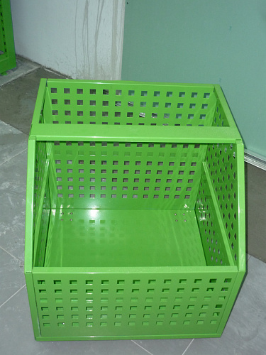 Овощной стеллаж Евромаркет ОВС0078 с выкатными ящиками и тремя полками Овощной стеллаж Евромаркет ОВС0078 с выкатными ящиками и тремя полками