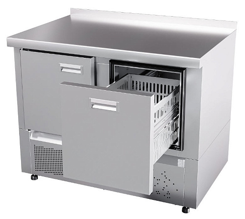 Стол холодильный среднетемпературный Abat СХС-70Н-01 (дверь, ящик 1) с бортом Стол холодильный среднетемпературный Abat СХС-70Н-01 (дверь, ящик 1) с бортом