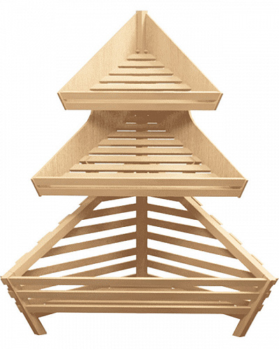 Угловой деревянный стеллаж Евромаркет Б005 для хлеба EM-02.205.000 СБ Угловой деревянный стеллаж Евромаркет Б005 для хлеба EM-02.205.000 СБ