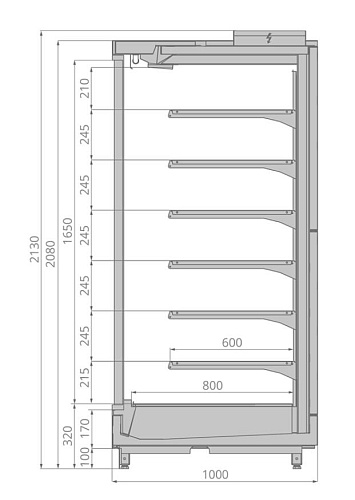 Холодильная витрина Brandford Tesey ESC 125 пристенная Холодильная витрина Brandford Tesey ESC 125 пристенная