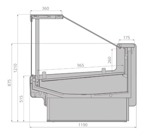 Холодильные витрины Brandford Aurora SQ 125 низкотемпературные Холодильные витрины Brandford Aurora SQ 125 низкотемпературные