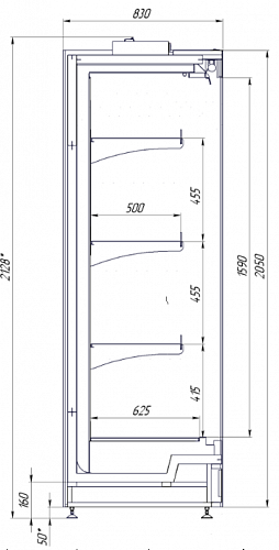 Холодильная горка Bonvini GARDA 2500x830x2050 выносной холод Холодильная горка Bonvini GARDA 2500x830x2050 выносной холод