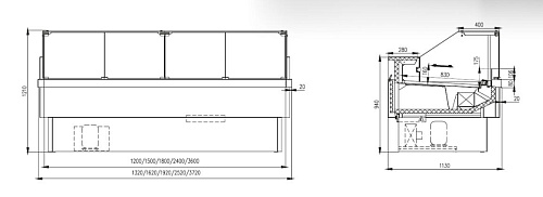 Холодильная витрина Enteco master НЕМИГА CUBE 180 ВСн(Р) Self универсальная, для рыбы на льду, выносной агрегат Холодильная витрина Enteco master НЕМИГА CUBE 180 ВСн(Р) Self универсальная, для рыбы на льду, выносной агрегат