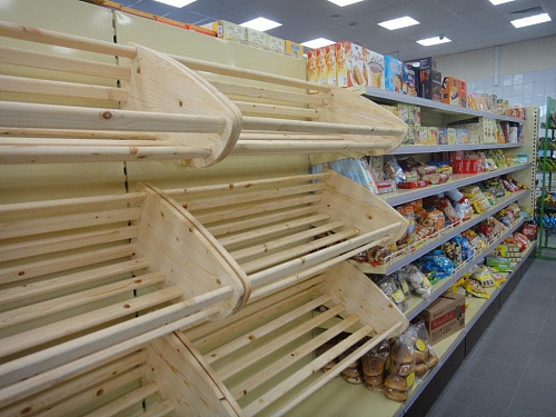 Пристенный стеллаж Евромаркет ХС0060 для хлеба, с фризом Пристенный стеллаж Евромаркет ХС0060 для хлеба, с фризом