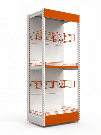Пристенный стеллаж Евромаркет ПС00111 для продажи обоев и краски Пристенный стеллаж Евромаркет ПС00111 для продажи обоев и краски