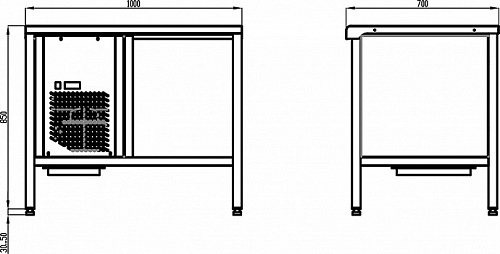 Стол холодильный Polair TT1,0GN-G Стол холодильный Polair TT1,0GN-G