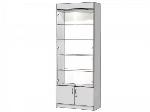Витрина с накопителем и подсветкой двумя точечными светильниками Витрина Плюс Д12ВО-900х400х2300 Витрина с накопителем и подсветкой двумя точечными светильниками Витрина Плюс Д12ВО-900х400х2300