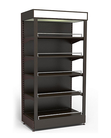 Пристенный винный стеллаж Евромаркет СА0093 с фризом и полками из ЛДСП Пристенный винный стеллаж Евромаркет СА0093 с фризом и полками из ЛДСП