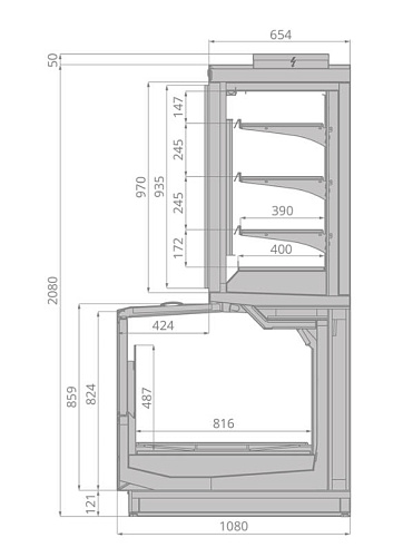 Морозильный шкаф-бонета Brandford Jason SE 375 двухобъёмный Морозильный шкаф-бонета Brandford Jason SE 375 двухобъёмный
