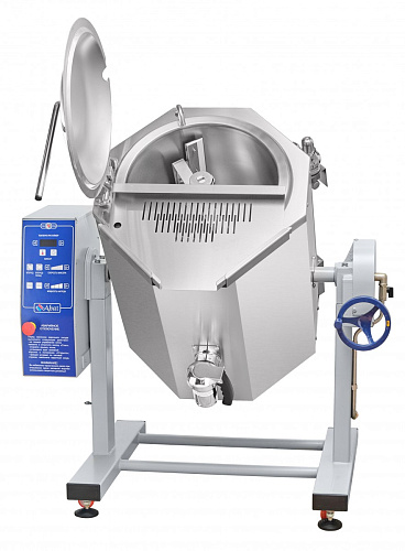 Котел пищеварочный электрический Abat КПЭМ-60-ОМР-ВК с функциями перемешивания и ручного опрокидывания Котел пищеварочный электрический Abat КПЭМ-60-ОМР-ВК с функциями перемешивания и ручного опрокидывания